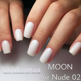 Гель лак Moon Full Air Nude №02 напівпрозорий білий 8мл
