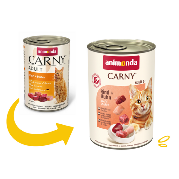 Корм вологий Carny Adult Beef Chicken для дорослих котів з яловичиною та куркою 400 г | Зображення 1