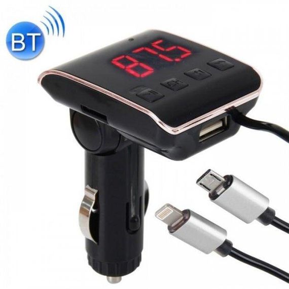 Автомобільний FM Модулятор HZ H22BT ∙ FM-трансмітер з Bluetooth від прикурювача з USB портом + Кабель USB + Кабель iPhone | Зображення 3