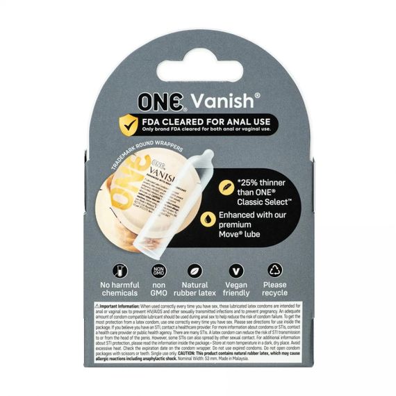 Презервативы ONE Vanish, 3 шт Sex Aura | Зображення 1