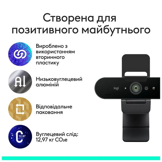 Веб-камера Logitech Brio 4K Ultra HD for Business Graphite (960-001746) | Зображення 5