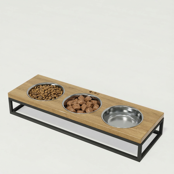 Миски на подставке для котов и маленьких собак Hollky Base Bar (3 × 0,45 л) Bar-54187-GRNT