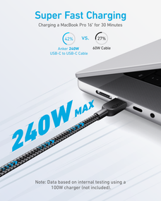 Кабель Anker 310 USB-C to USB-C - 1.8m 240W Nylon Black