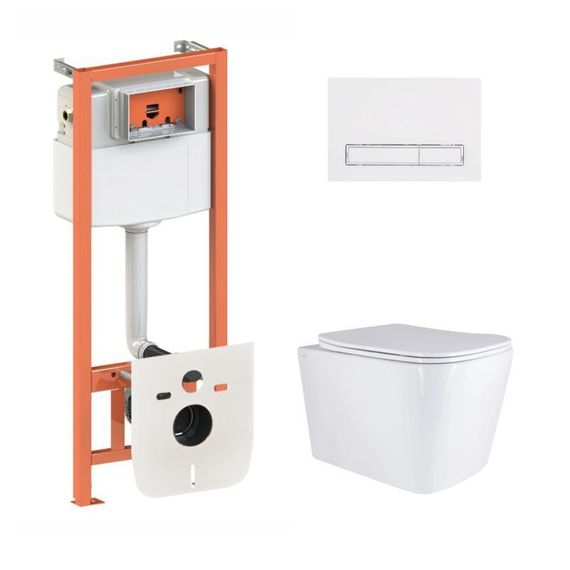 Готовое решение Qtap для ванной комнаты: подвесной унитаз Tern Ultra Quiet 525x345x360 + комплект инсталляции Nest 4 в 1 (линейная