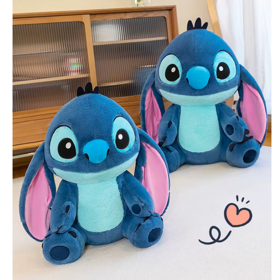 М'яка іграшка сидячий Стіч із мультика Ліло та Стіч 51 см, дитяча подушка-іграшка Стіч синього кольору