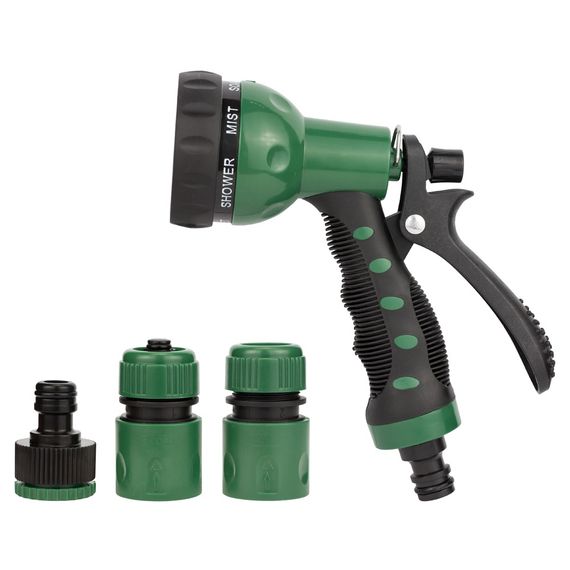 Набір для поливу Grad пістолет-розпилювач 7-ми режимний 2 коннектора + адаптер (ABS+TPR) (5012505)