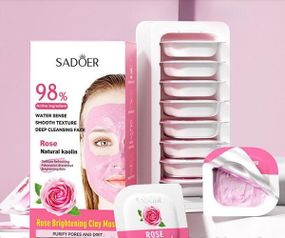 Освітлювальна грязьова маска з екстрактом троянди та каоліном Sadoer, 7.5 g