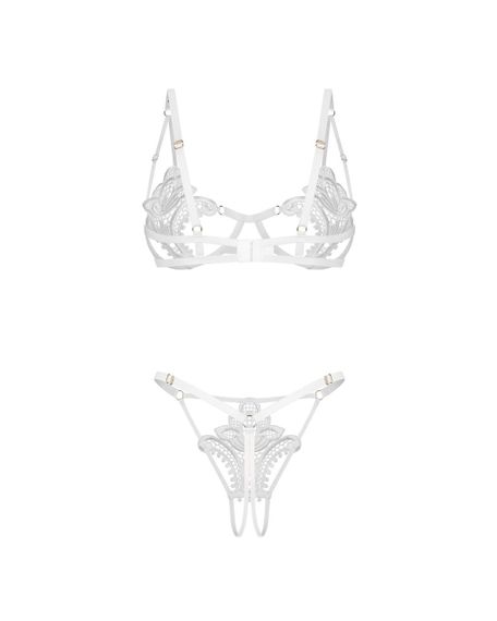 Комплект Obsessive Luise Sublim White 2-pcs crotchless set L/XL Sex Aura | Зображення 7