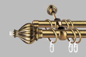 Карниз 25 мм для штор дворядний металевий. Таджа кристал (комплект) 320 см (стик труб)