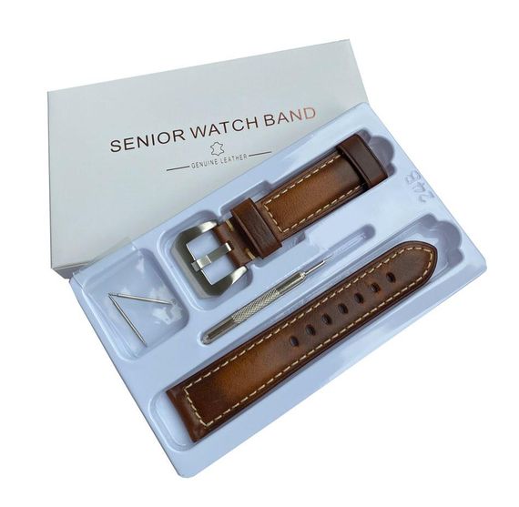 Кожаный ремешок Primolux F001 Steel buckle для часов Samsung Galaxy Watch Active / Active 2 - Brown | Зображення 7