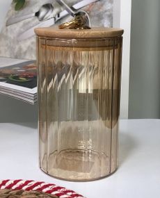 Банка для хранения Olens Янтарное кольцо 102-642 750 мл 9х15 см янтарная
