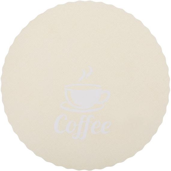 Набір 12 сервірувальних килимків Doily Coffee Ø38см, плейсмат (подтарельники), молочний