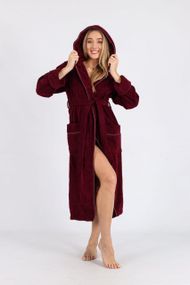 Жіночий халат Nusa 6890, бордовий 2XL