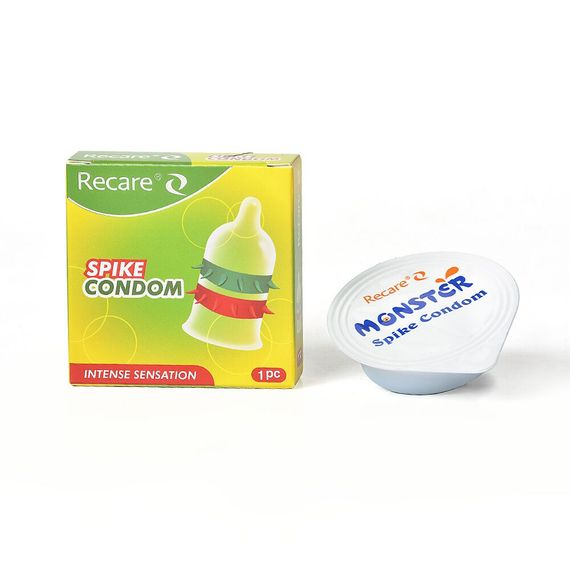 Насадка на член Recare Spike Condom Green (презерватив з рядами шипів), Зелений | Зображення 2