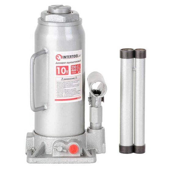 Домкрат "стовпчик" одноштоковий 10 т, 230-460 мм INTERTOOL GT0025