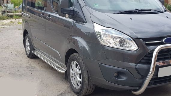 Кенгурятник WT006 (нерж) для Ford Custom 2013-2024 рр | Зображення 1