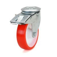 Колесо поворотное STANDART с отверстием и тормозом 4206-ST-150-R