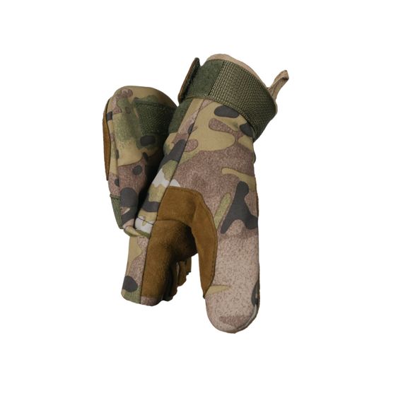 Тактичні утепленні зимові рукавиці Softshell мультикам L | Зображення 6