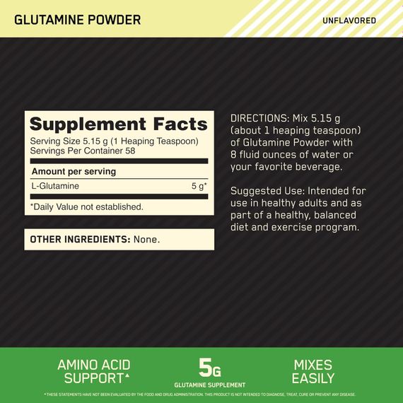 Глютамин Optimum Nutrition Glutamine Powder 300 g | Зображення 1
