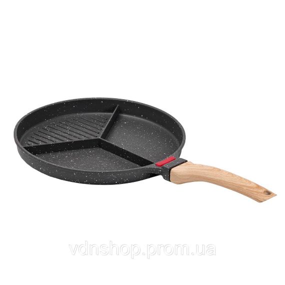 Сковорода гриль Ø 25 см на три секции с антипригарным покрытием круглая серая HP39575C | Зображення 1