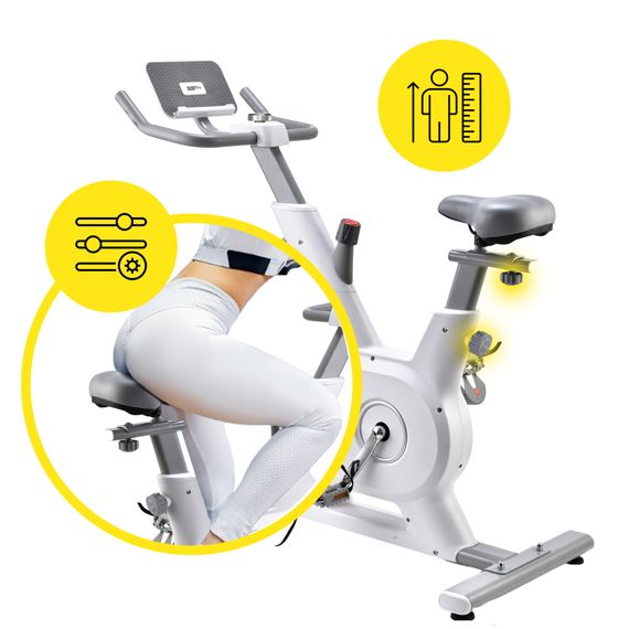 Велотренажер спінінговий (спінбайк) Cornix Eliza White/Grey | Зображення 8