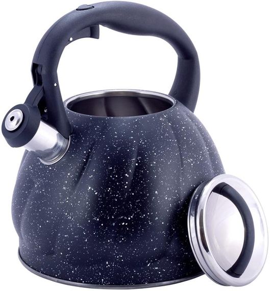 Чайник Kamille Whistling Kettle Marble 3л з нержавіючої сталі зі свистком (чорний мармур) | Зображення 3