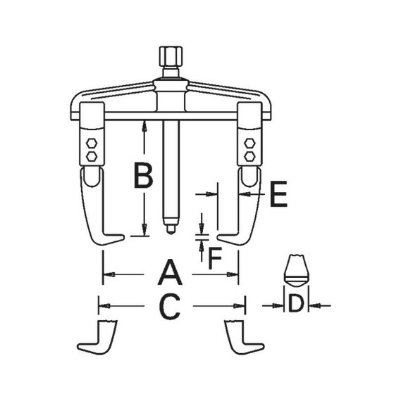 Знімач підшипників 2-затискний 250 мм WURTH | Зображення 1
