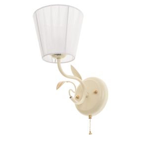 Бра настенное накладное прованс с абажуром BKL-671W/1 E14 WH