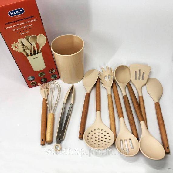 Кухонні предмети силікон Magio, Набір силіконових аксесуарів для кухні, Набір для готування з нейлону CI-90 | Зображення 4