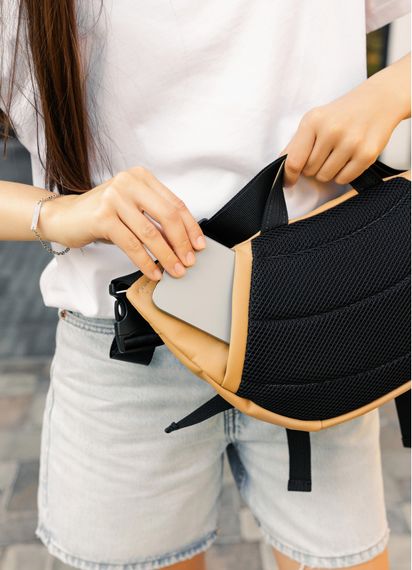 Большая женская поясная сумка бананка Sambag DynamicDart бежевая 38×21×7 см (80411026) | Зображення 9