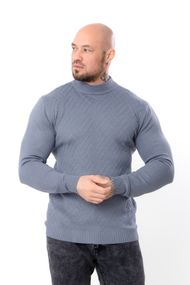 Утеплений чоловічий джемпер однотонний  з високим коміром Носи своє XL Графітовий (p-18083-213525)