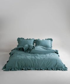 Постельное белье Limasso Stonewashed Exclusive Ranforce 160 х 220 см семейный Akdeniz Mavisi