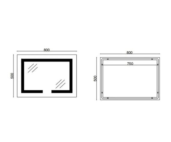 Дзеркало Mixxus HARD MR07-80x50 з LED Touch, Anti-fog, димером, регулюванням яскравості (MI6658) | Зображення 9