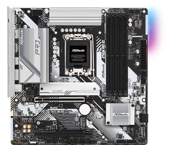 ASRock B760M PRO RS (1700/B760, 4*DDR5, 2xPCIex16, 4xSATAІІІ, 3xM.2, 2.5GLan, 7.1ch, mATX) | Зображення 3
