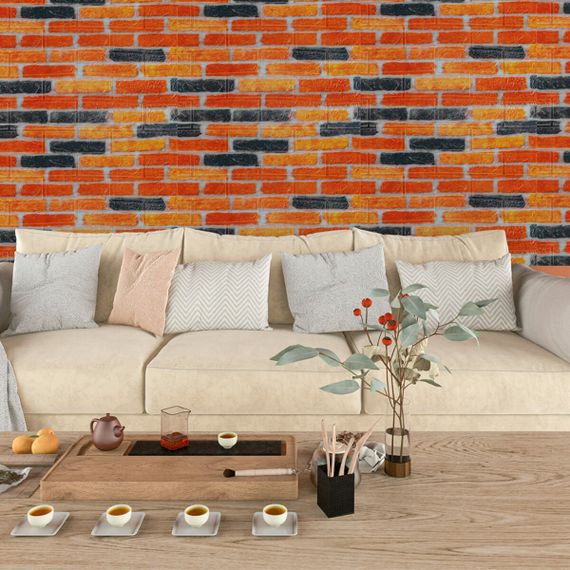 Самоклеюча 3D панель під бежево-коричневу катеринославську цеглу 3080x700x3мм SW-00002571- | Зображення 5