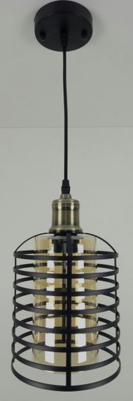 Люстра підвісна LOFT на 1 лампочку 25064 Чорний 30-80х16х16 см.