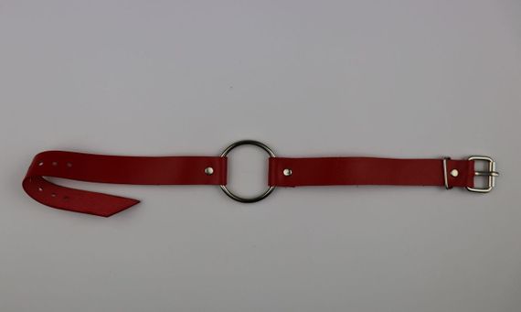 Чокер з кільцем Feral Feelings - O-Ring Collar червоний, натуральна шкіра sexstyle | Зображення 1