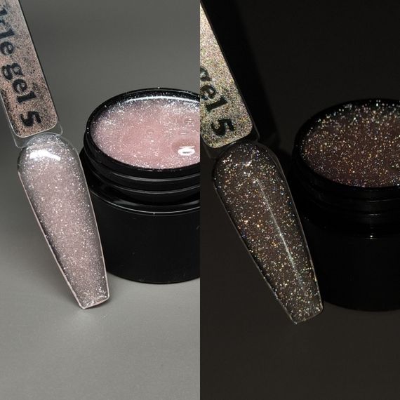 Гель для наращивания Mi Twinkle №5 Builder Gel (светоотражающий нежно-розовый) 5мл | Зображення 1