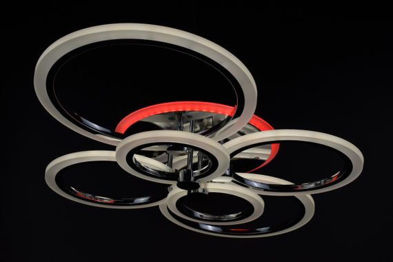 Люстра світлодіодна стельова LED світильник для квартири на стелю лед з пультом 25957 Хром 11х57х77 см. | Зображення 7