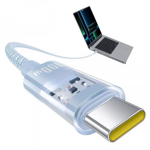 Дата кабель Baseus Gem Fast Charging Type-C to Type-C 100W (2m) (P10373000111-01) Blue | Зображення 3