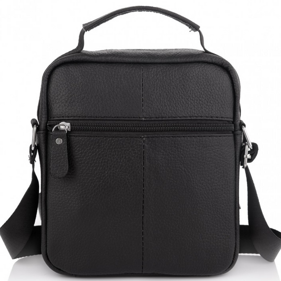 Чоловіча чорна сумка-барсетка з натуральної шкіри Tiding Bag M2237A | Зображення 6