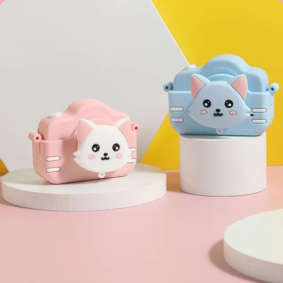 Дитячий цифровий фотоапарат Котик 1080HD, 40MP, A3S, Блакитний / Фотокамера з чохлом для дітей | Зображення 1