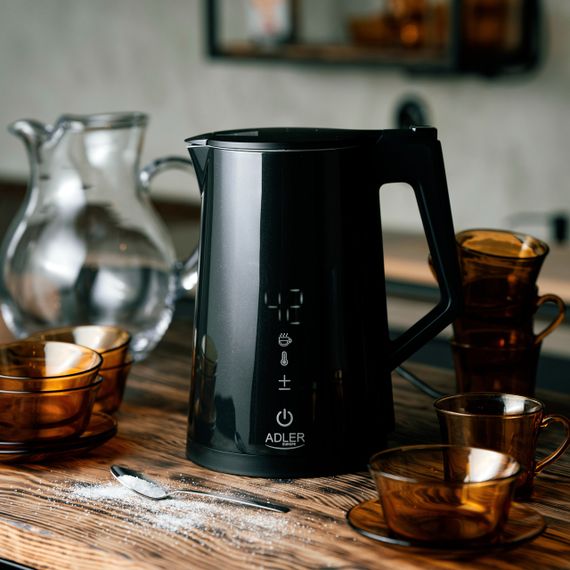 Електрочайник Adler AD 1345 чорний, 1,7 л, 2200 Вт, з регулюванням температури та подвійними стінками | Зображення 7
