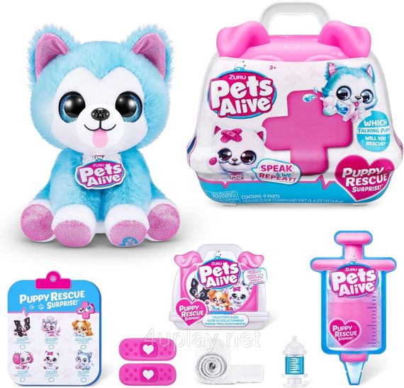 Інтерактивний ігровий набір-сюрприз Порятунок Цуценя Pets Alive Pet Shop Surprise S3 Повторюшка-лікар вовкопес