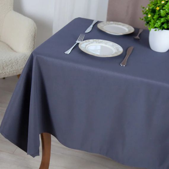 Скатерть водоотталкивающая ТЕП Aquastop Dark Gray С-04189_29832 150х200 см темно-серая | Зображення 1