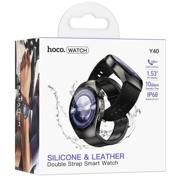 Смарт-годинник Hoco Y40 Smart sports watch (call version) Black | Зображення 2