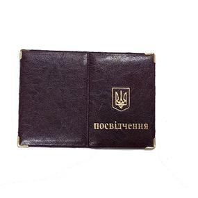 Обложка кожзам на удостоверение широкое, тиснение золотом 31277 TASCOM Бордовый