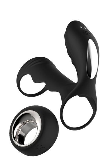 Вібростимулятор для пар, парний вібратор Midnight Magic Hyperion Remote — силіконовий, водонепроникний | Зображення 1