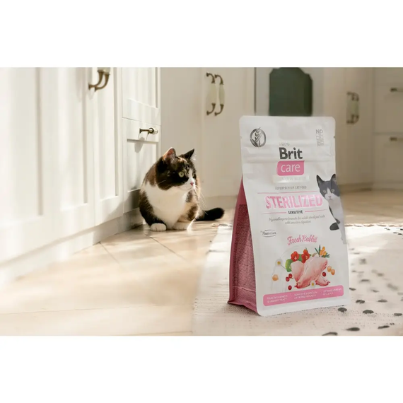 Сухий корм Brit Care Cat Grain Sterilized Sensitive для дорослих стерилізованих кішок кролик, 400 г | Зображення 3