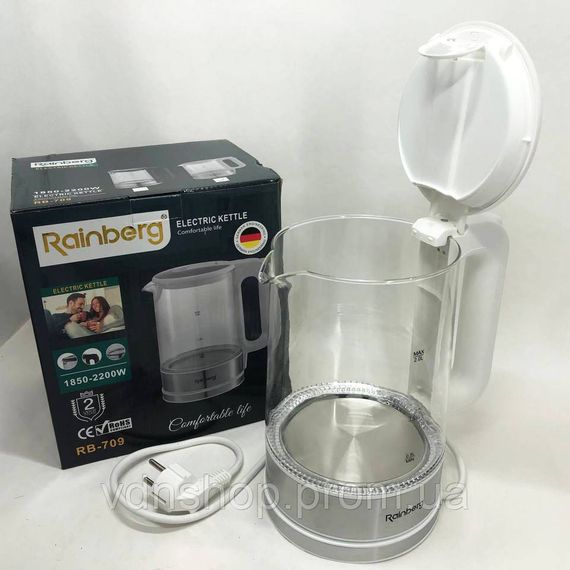 Стильний електричний чайник, Електрочайник на кухню, Електрочайник з різнокольоровим підсвічуванням IJ-47 | Зображення 8